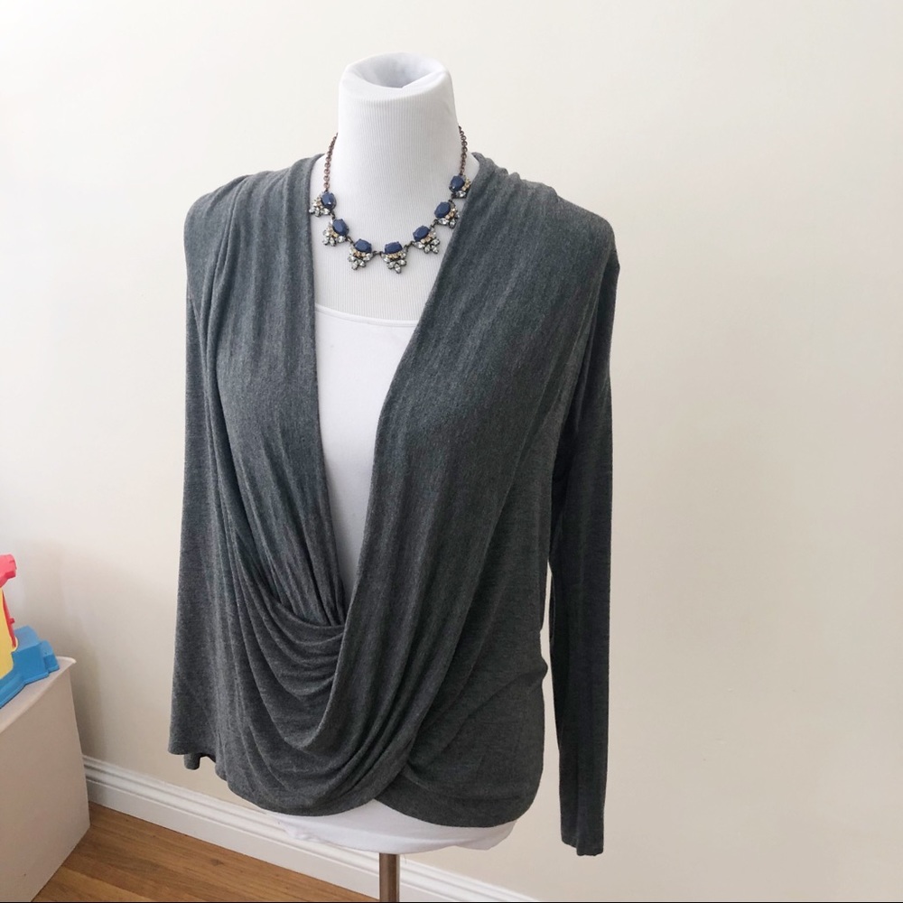 Grey wrap sweater!